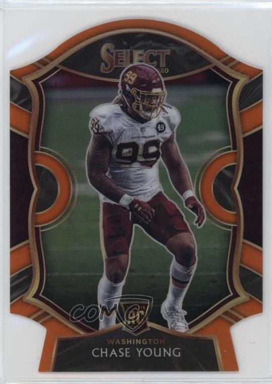 2020 Panini Select Concourse Orange Prizm Die-Cut Chase Young #64 Rookie RC