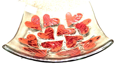 HERZEN Schmelzglas Schmuck Schale Obstschale Geschenk Geschenke Romantik Handarbeit