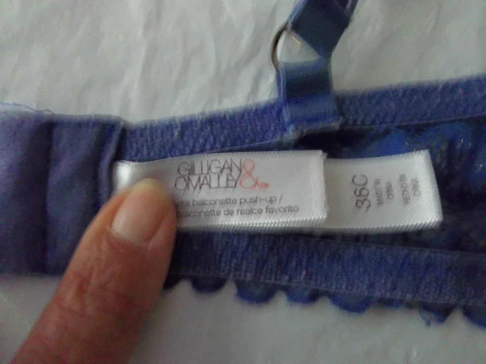 Бюстгальтер Gilligan & Omalley 36C на косточках синий металлик золото балконет пуш-ап - Изображение 4 из 4