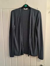 Womens Matalan navy Knitted ribbed open front Long Sleeve cardy cardigan size 10