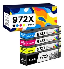 4 Pk 972X 972 XL Ink Cartridges For HP PageWide Pro 452dn 477dn 552dw P55250dw  
