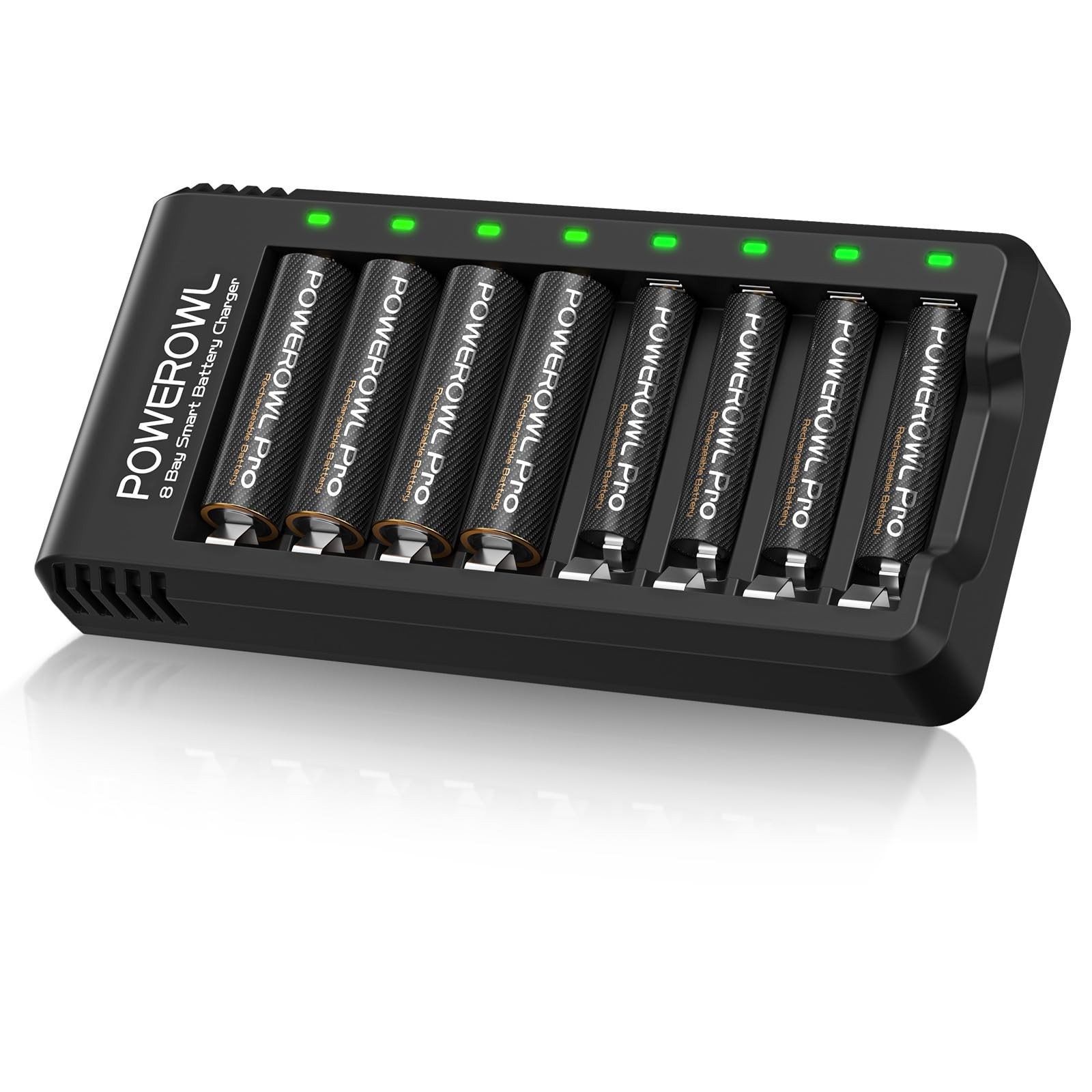 Batterie Ricaricabili AA AAA con Caricabatterie USB - Set Risparmio 8 Pezzi