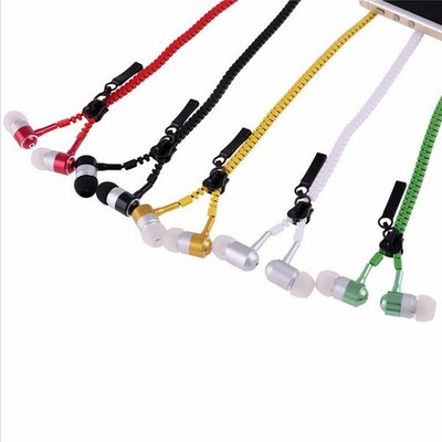 Original Zipper Headset Earphone Reißverschluss Ohrhörer Super Bass Stylish