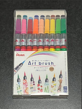 Pentel Color Brush Pen Set 18 Colors XGFL-18ST Japan Art Marker Calligraphy NEW