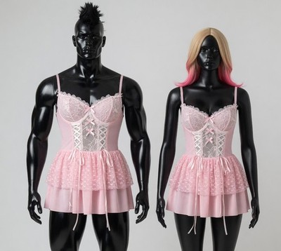 Kinky Babydoll - ABDL - Baby Adult Höschen Body -Pink Größe L  38/44
