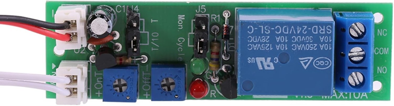 DC 24V Adjustable Cycle Time Delay Relay Module, Delay On/Off Timer Delay Swi...