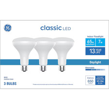 GE Classic LED 65-Watt EQ BR30 Daylight Indoor Floodlight Bulbs 3-Bulbs NEW