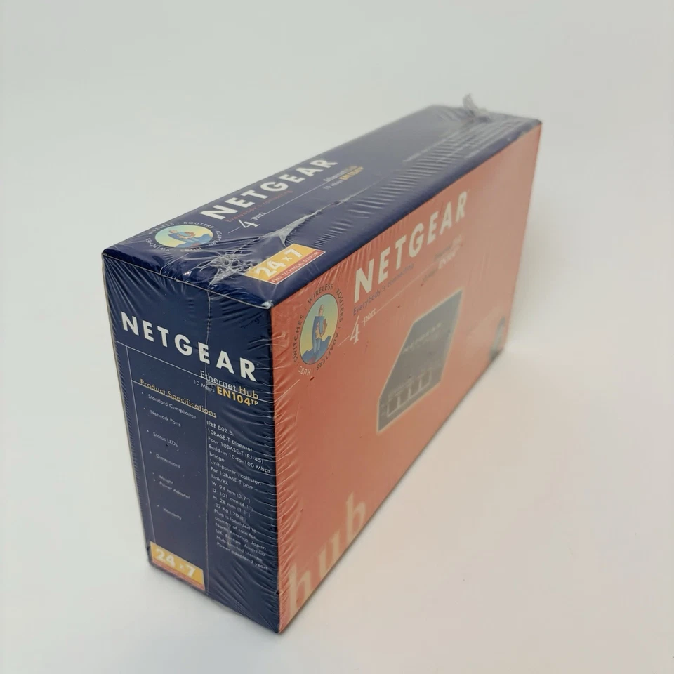 Netgear EN104TP 4 Port Ethernet Hub 10Mbps Network Router Brand New Sealed - Image 2 of 4