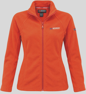 Geographical Norway Fleece Jacket Tug Full Zip Womens 10 Coral Orange Expedition