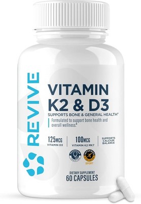 REVIVE MD Vitamin D3 & K2 Supplement for Women & Men - Physician Formulated K2 &