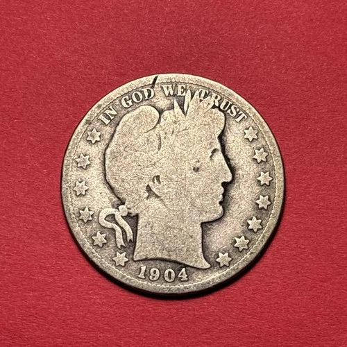 (1) Beautiful Antique 1904-S Barber Half Dollar G-GOOD NICE FILLER BETTER DATE