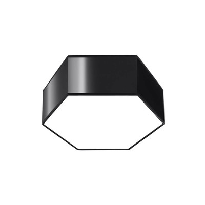 Sollux LED Deckenleuchte Hexagon Schwarz 2xE27 15W Dimmbare Wohnbeleuchtung