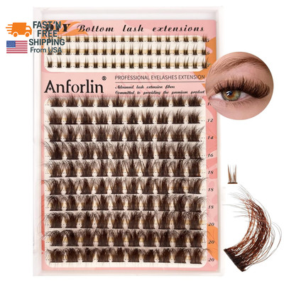 Brown Lash Clusters 10-20Mm with Bottom Lashes 5-7Mm Wispy Lash Clusters Eyelash