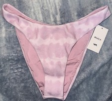 RVCA Live And Let Dye High Cut Leg French Coverage Bikini Bottom S NWT
