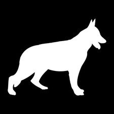 German Shepherd Dog Silhouette Decal Sticker White Die Cut Vinyl