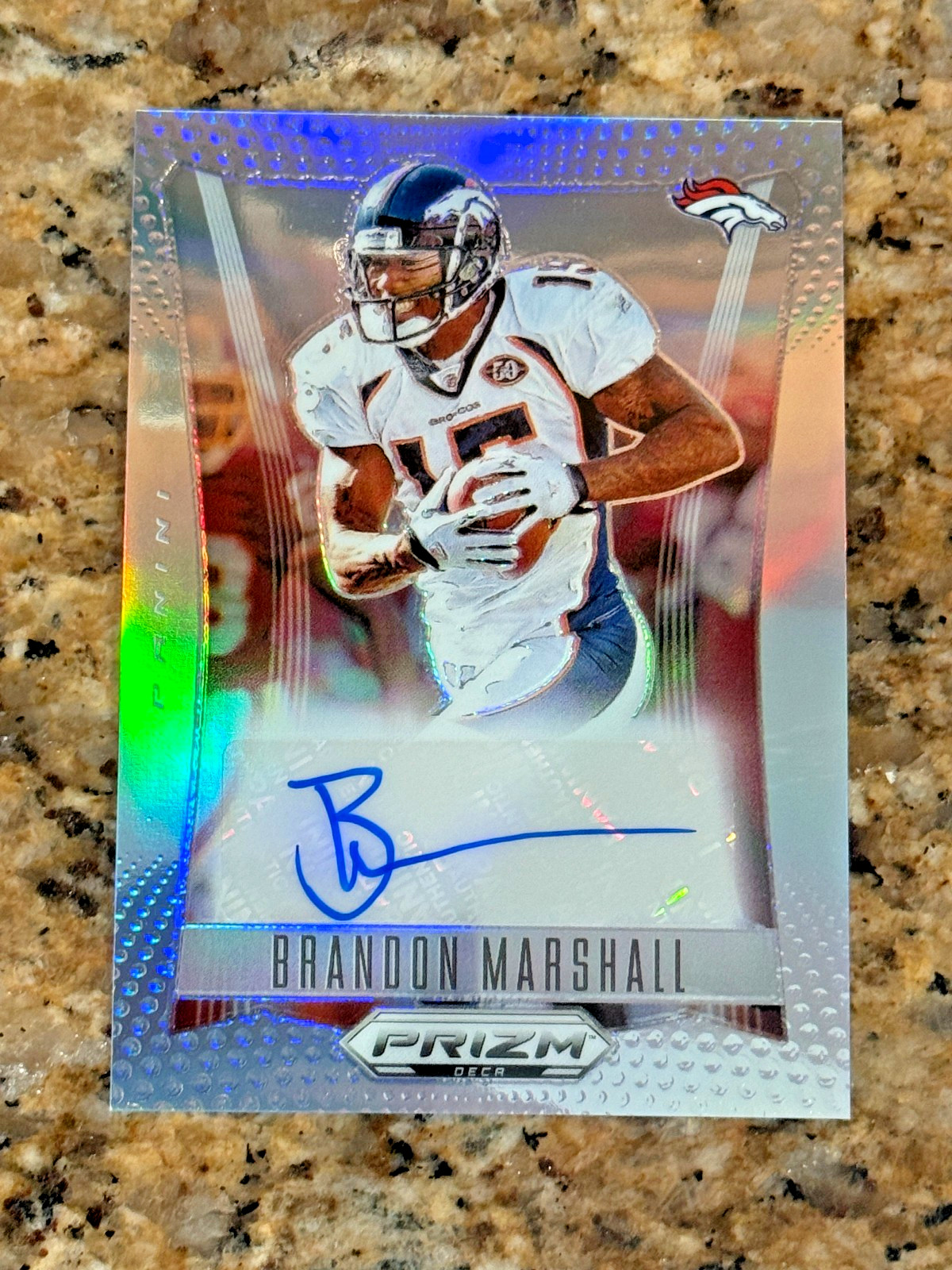 Brandon Marshall 2024 Panini Prizm Deca Silver Auto Denver Broncos #S-BML