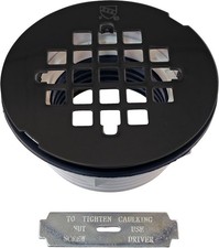 Westbrass A206P-62 2" No-Caulk PVC Compression Shower Drain with Matte Black