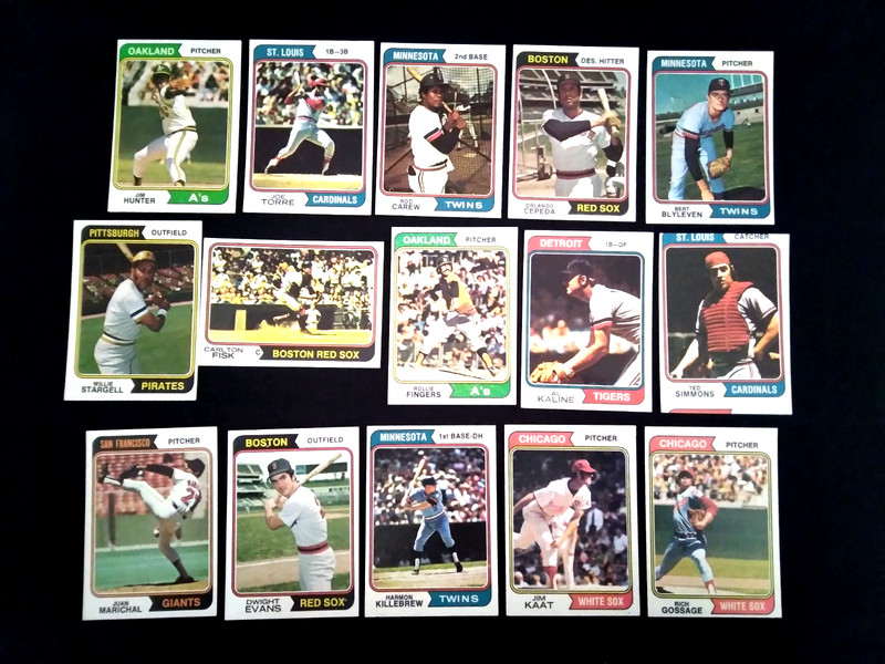 1974 Topps Stargell Kaline Killebrew Hunter Marichal Carew Baseball Lot 15 Nice