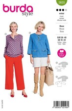 Schnittmuster Burda Damenbluse Stehkragen Gr. 34-44