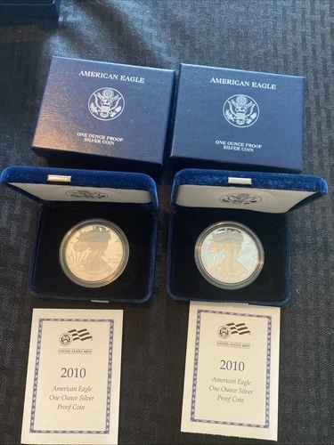 2010-W SILVER AMERICAN EAGLE ONE OUNCE PROOF COIN- w/COA and box From Mint