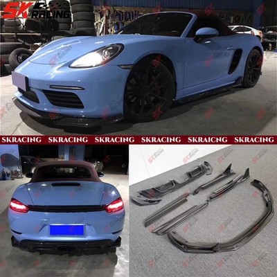 Carbon Fiber Front Rear Lip Side Skirts Kits For Porsche 718 982 Boxster Cayman
