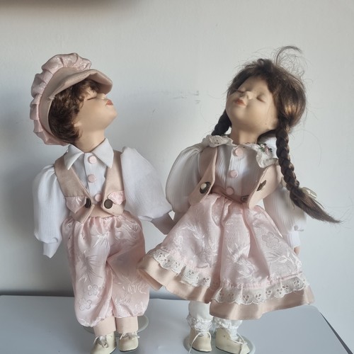 Porcelain Doll Twins, Kissing Dolls, Material Bodles, Matching Outfits, 34cm