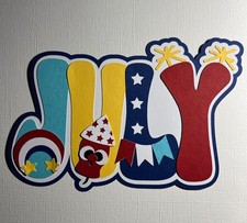 July Die Cut Scrapbook Title 4th of July Patriotic Fireworks