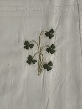 NUOVO The Linen Loft *COPRIPIUMINO COMPLETO DOPPIO Blarney RICAMATO trifoglio