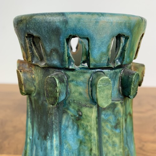 Alvino Bagni Sea Garden Vase Blue Green Handmade MCM Italy Italian Pottery Vtg - Picture 5 of 12