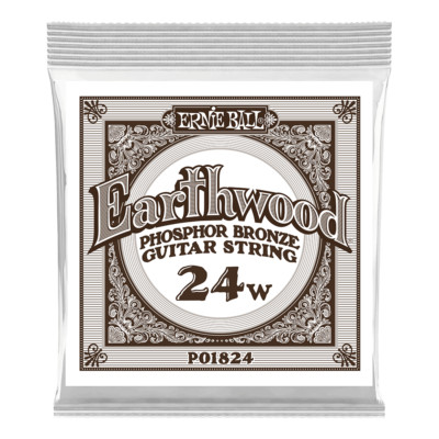 ERNIE BALL .024W SINGLE EARTHWOOD PHOSPHOR BRONZE ACOUSTIC GUITAR SINGLE