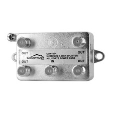 Construct Pro Vertical 4-Way 5-2300 MHz Splitter (F-Female Inputs)