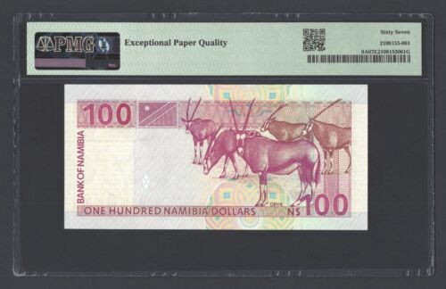 100 dólares de Namibia ND (2003) P9A sin circular grado 67 - Imagen 2 de 2