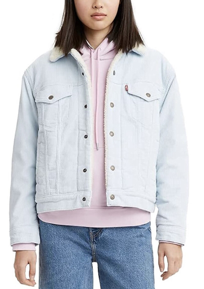 Levi's Women's Ex-Boyfriend Light Blue Corduroy Sherpa Levi's Women's Ex-Boyfriend Light Blue Corduroy Sherpa