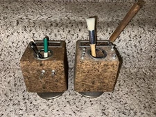 2 Vintage Cork Rotating Desk Pen Pencil Holder Park Sherman Midcentury MCM 1960s