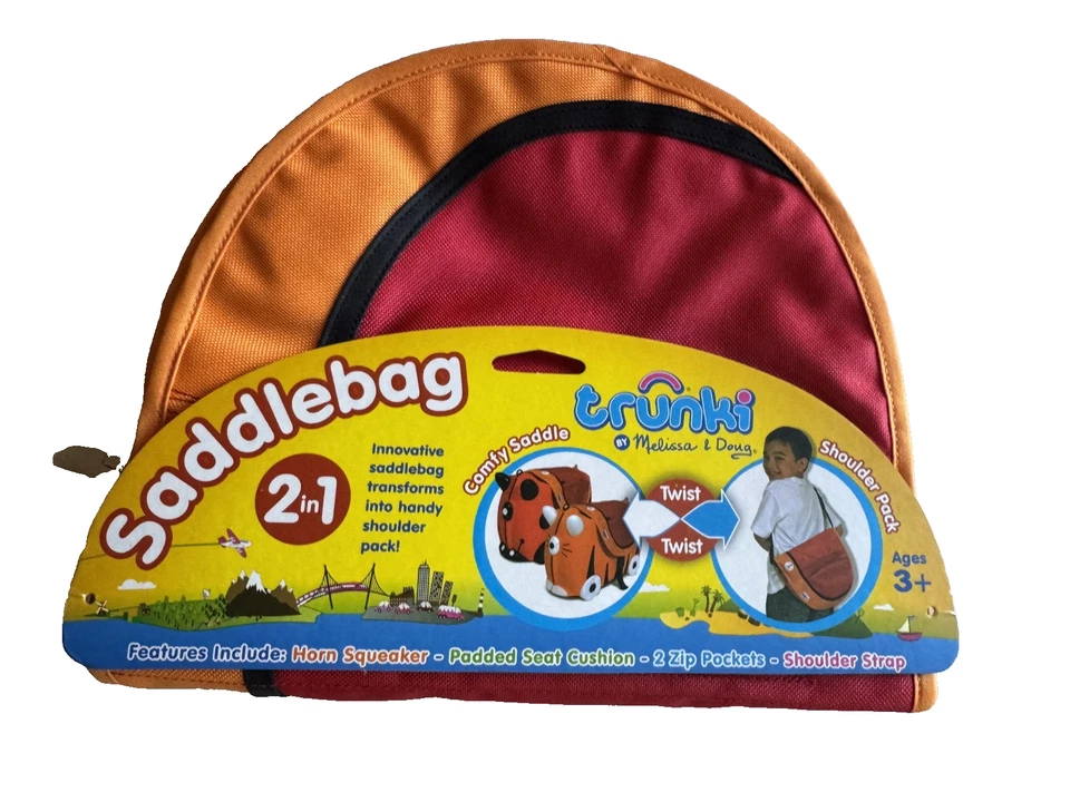 TRUNKI: Alforja Naranja Rojo Cuerno y Bolso de Mano Verde Azul Bolsas de Viaje 2 en 1 Foto 2 de 4