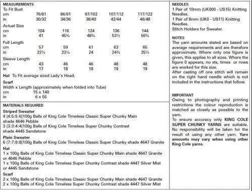 King Cole Muy Grueso Fácil Punto Patrón Suéter Sombrero Y Bufanda 5669 - Imagen 2 de 2