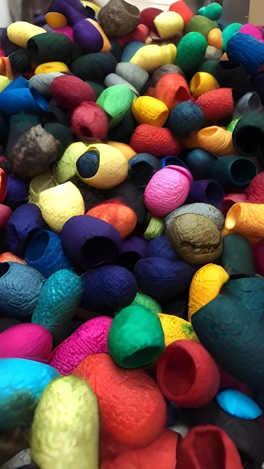 Hand Dyed Silk Cocoons, Silk Cut Cocoons, Mulberry Silk Fibres – Pack of 40 - Image 4 of 4