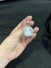 Colgante medalla de plata de ley 925 para hombre y mujer San Judas Tadeo San Judas Tadeo