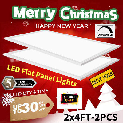 2 Pack 2x4 FT LED Flat Panel Light,75W Drop Ceiling Lights, 5000K Daylight White