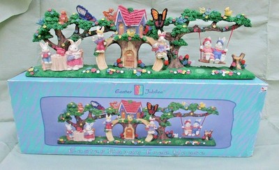 1999 Jaimy Design Easter Jubilee ''Easter Bunny Tree House''  21'' long