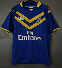 MEN'S ISC RUGBY LEAGUE WARRINGTON WOLVES 2014 HOME SHIRT JERSEY MAILLOT SIZE S