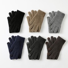 Men Full Finger Winter Warm Thick Glove Touch Screen Knitted Cycling Gloves