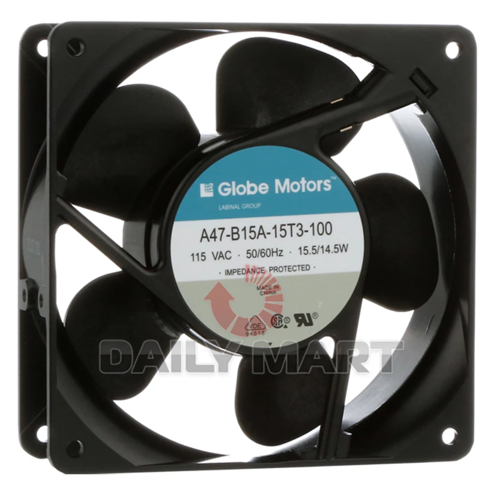 Ventilador de CA 115V nuevo en caja GLOBE MOTORS A47-B15A-15T3-100 Foto 2 de 2