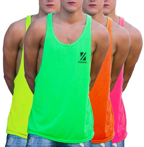 Canotta Fluo Uomo da Palestra Bodybuilding Oversize - Estiva per Fitness o  Mare | eBay