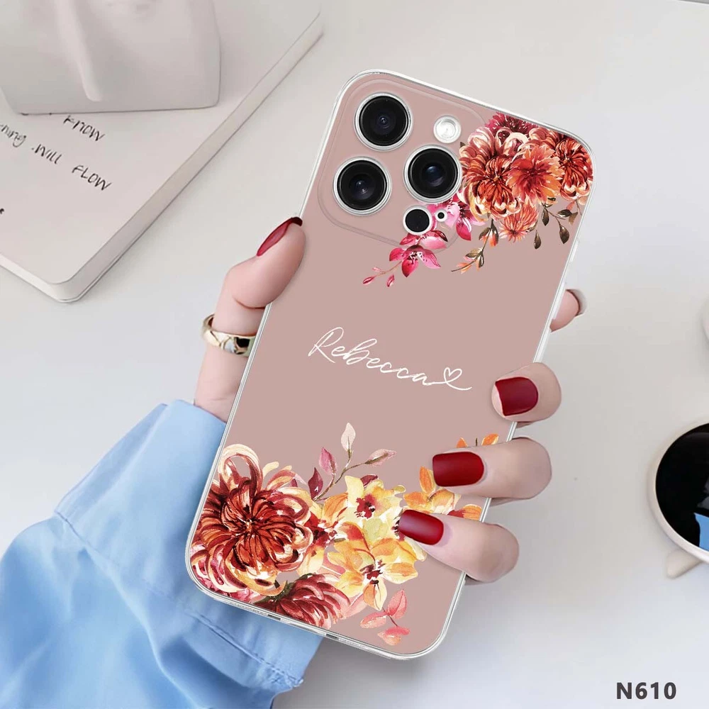 Floral TPU Phone Case for iPhone 15 16 Plus 14 13 12 11 XS Pro Max