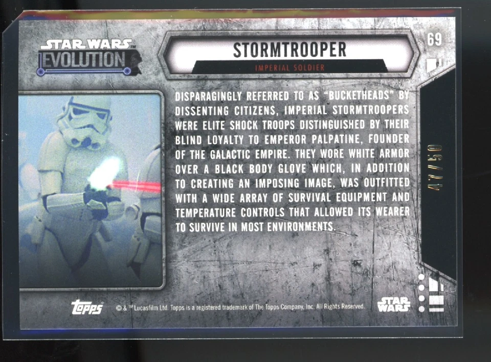 STORMTROOPER 2016 Star Wars Gold Evolution #69 47/50 - Image 2 of 2