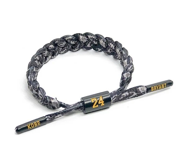 1 peça pulseira trançada Kobe Bryant preta mamba ajustável cinza escuro - Imagem 3 de 3