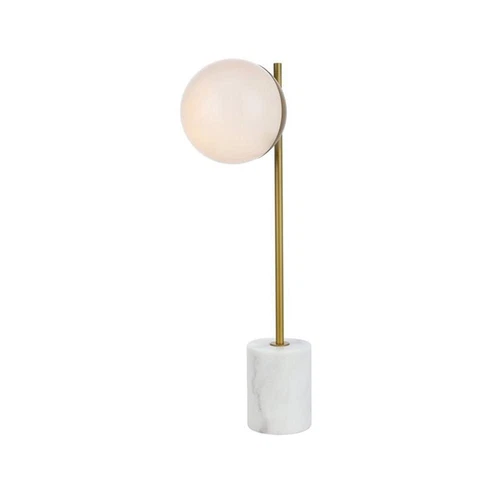 Living District Eclipse 1-Light Metal Table Lamp in Brass and Frosted White - Picture 3 of 3