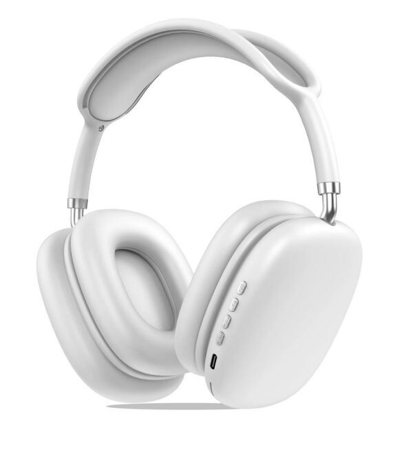 Wireless Headphones with Microphone and Noise Cancelling Feature White-image