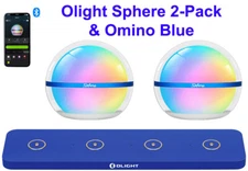 Olight Sphere Ambient Light 2-Pack & Omino Blue, 360° Lighting, 75L, RGB LEDs